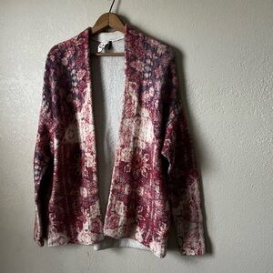 Anthropologie Floral Printed Pink Toned Cardigan